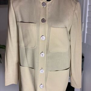 Valentino Boutique (80's)Light Sage color Women's Blazer with Button Detail